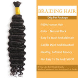 YUZHU Deep Wave Human Hair Brading Hiar 100g/pc Human Hair Bundles