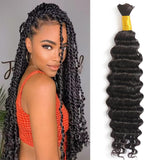 YUZHU Deep Wave Bulk Human Hair For Micro Braiding 100g One Bundle/Pack Brazilian Human Hair Braiding Hair Curly Bulk