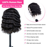 YUZHU Bob Wigs Body Wave Lace Front Wig Short Human Hair Wigs for Black Women 4x4 HD Lace Closure Wigs 10inch Wet and Wavy Glueless Lace Front Wigs Human Hair Pre Plucked with Baby Hair 180% Density