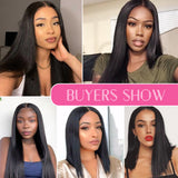 Straight Hair 3 Bundles with 4x4 Closure Brazilian Human Hair Bundles Natural Color