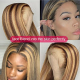 YUZHU Straight 13x4 P4/27 Lace Front Wigs Human Hair Brazilian Virgin Wigs