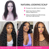 Water Wave 4x4 Lace Front Wigs Brazilian Virgin Human Hair Wigs Natural Color 180% Density