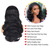 YUZHU Body Wave 4x4 Lace Front Human Hair Wigs