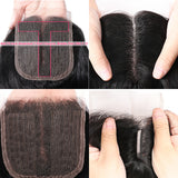 Peruvian Human Hair Bundles with Closure Deep Wave 3 Bundles with Lace Closure (10 10 10 and 8) 50gram Per Bundle 10A Grade Unprocessed Virgin Peruvian Deep Curly Hair Bundles with Closure