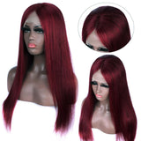 YUZHU Straight 4x4 Lace Closure Wigs 99J Color Brazilian Virgin Human Hair Wigs 200% Density