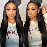 Silk Straight 4X4 Lace Closure Wigs Remy Human Hair 150% Hair Density