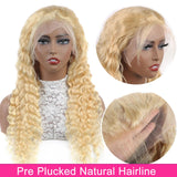 YUZHU 613 Blonde Deep Wave 13x4 Lace Front Wigs Human Hair