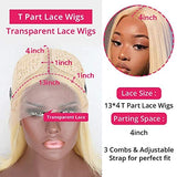 YUZHU 613 Bob Wig Virgin Human Hair Pre Plucked Straight 13x1x4 Lace Front Blonde Bob Wigs