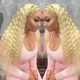 YUZHU 613 Blonde Deep Wave 13x4 Lace Front Wig Human Hair Brazilian Lace Frontal Wigs