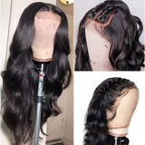 YUZHU 4X4 Body Wave Lace Closure Wigs Remy Human Hair 150% Hair Density