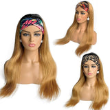 YUZHU Straight Ombre 1B/27 Headband Wig Brazilian Remy Human Hair None Lace Front Wigs 150% Density