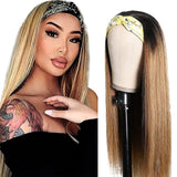 YUZHU Straight Ombre 1B/27 Headband Wig Brazilian Remy Human Hair None Lace Front Wigs 150% Density