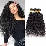 Water Wave 3 Bundles Brazilian Virgin Human Hair Bundles Natural Color