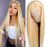 YUZHU 613 Blonde Straight 13x1 T Part Lace Front Wig Human Hair Brazilian Lace Frontal Wigs