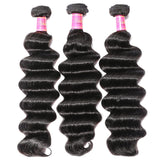 Loose Deep Wave 3 Bundles Brazilian Virgin Human Hair Bundles Natural Color