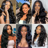 YUZHU Body Wave 13x4 Lace Front Wigs Brazilian Remy Human Hair Natural Color