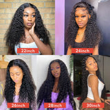 Water Wave 360 Lace Front Wigs Human Hair Wigs Curly 16-30inch 180% Density Nature Black