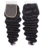 Loose Deep Wave 3 Bundles with 4x4 Closure Brazilian Virgin Human Hair Bundles Natural Color