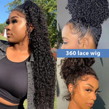 Water Wave 360 Lace Front Wigs Human Hair Wigs Curly 16-30inch 180% Density Nature Black