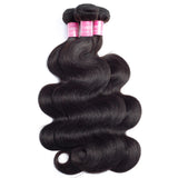 YUZHU Body Wave 3 Bundles with 4x4 Closure Brazilian Virgin Human Hair Bundles Natural Color