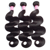 YUZHU Body Wave 3 Bundles with 4x4 Closure Brazilian Virgin Human Hair Bundles Natural Color