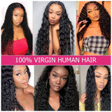 Water Wave 4x4 Lace Front Wigs Brazilian Virgin Human Hair Wigs Natural Color 180% Density