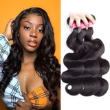 YUZHU Body Wave 3 Bundles Brazilian Virgin Human Hair Bundles Natural Color