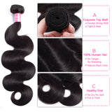 YUZHU Body Wave 3 Bundles Brazilian Virgin Human Hair Bundles Natural Color