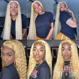 YUZHU 613 Blonde Deep Wave 13x4 Lace Front Wigs Human Hair