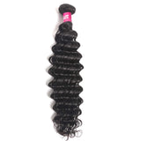 YUZHU Brazilian Deep Wave Human Hair 3 Bundle Natural Black