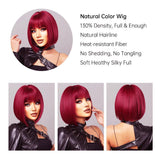 Short Bob Wigs Natural/P427/Red Colors Straight Human Hair Wigs With Bangs 100% Remy Human Hair Wigs