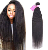 YUZHU Brazilian Human Hair Kinky Straight 1 Bundles Natural Black