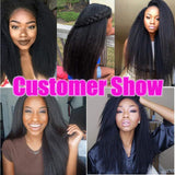 YUZHU Brazilian Kinky Straight Human Hair 3 Bundles Natural Color