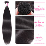 Straight Hair 3 Bundles Brazilian Virgin Human Hair Bundles Natural Color