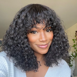 YUZHU Charming Wispy | Tik Tok Viral Shaggy Style Curly Wig Machine Made Human Hair